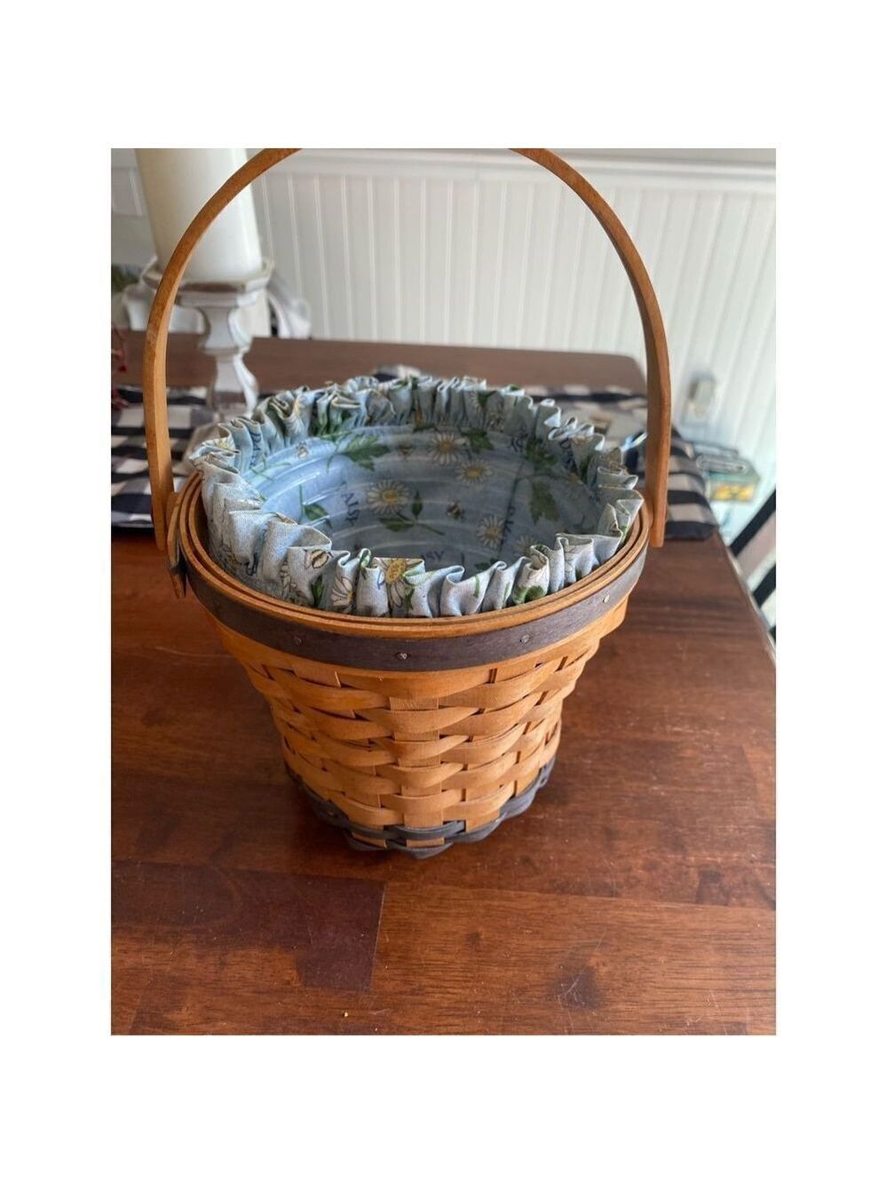 LONGABERGER 1999 DAISY Basket Liner + Plastic Protector